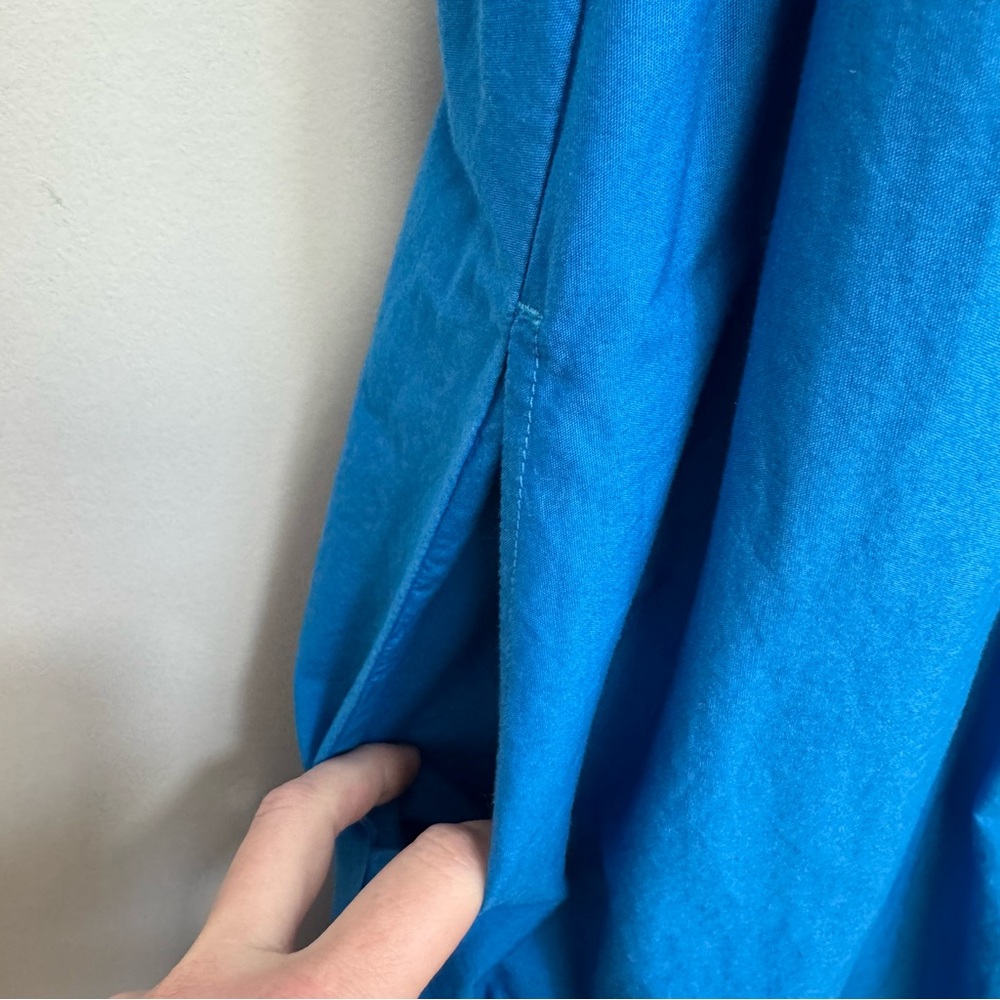 J. Crew Drop Waist Mixy Maxi Dress Women Large Tall Cotton Poplin Preppy Party - Picture 4 of 13